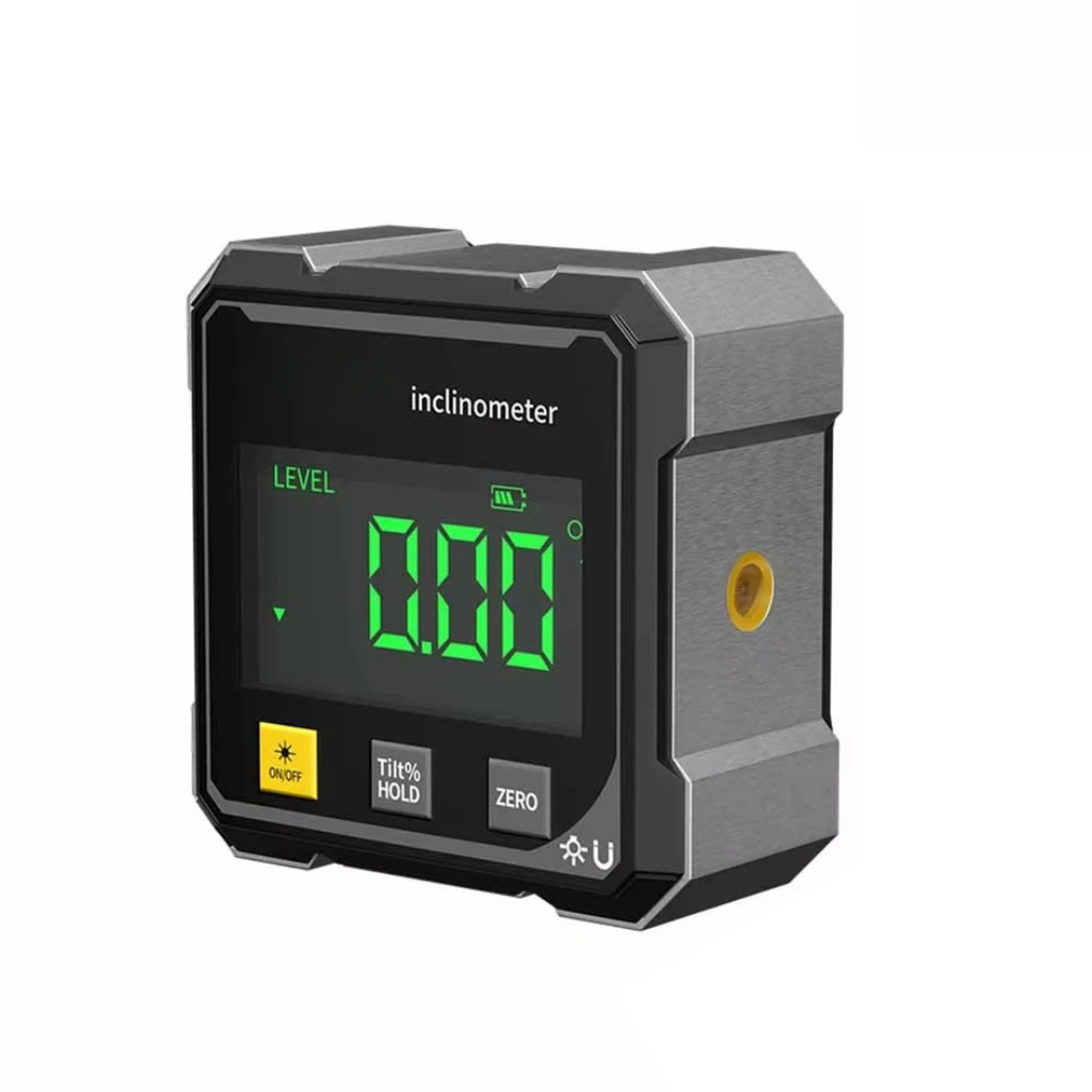 Magnetic Digital Inclinometer with Dual Laser and LCD Display, Digital Angle Gauge, Slope Measuring