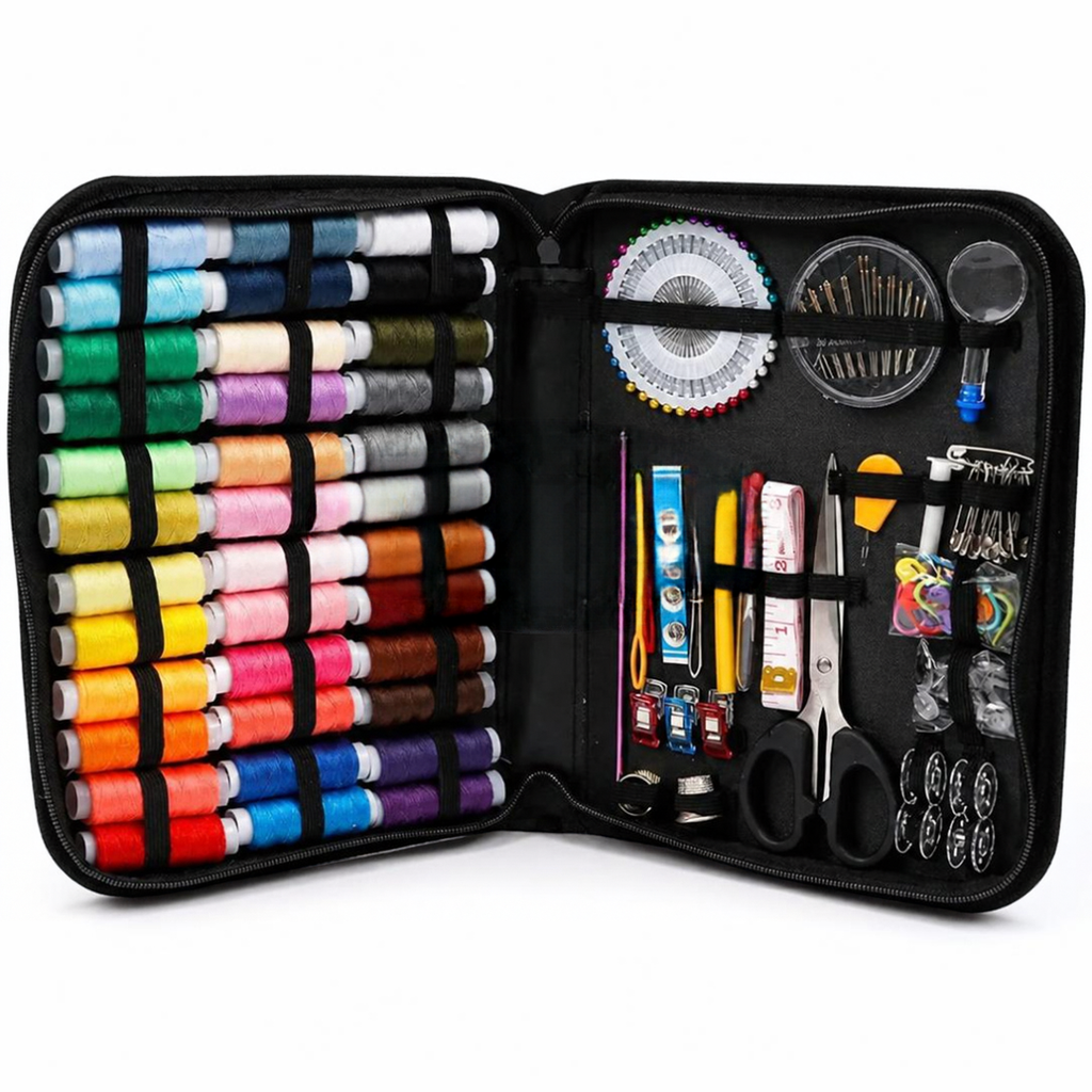 172 Piece Sewing Kit with Portable Case, Threads, Needles, Measuring Tape