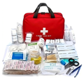 260 Piece Portable First Aid Kit Bag with Bandages, Scissors and Emergency Supplies, Red