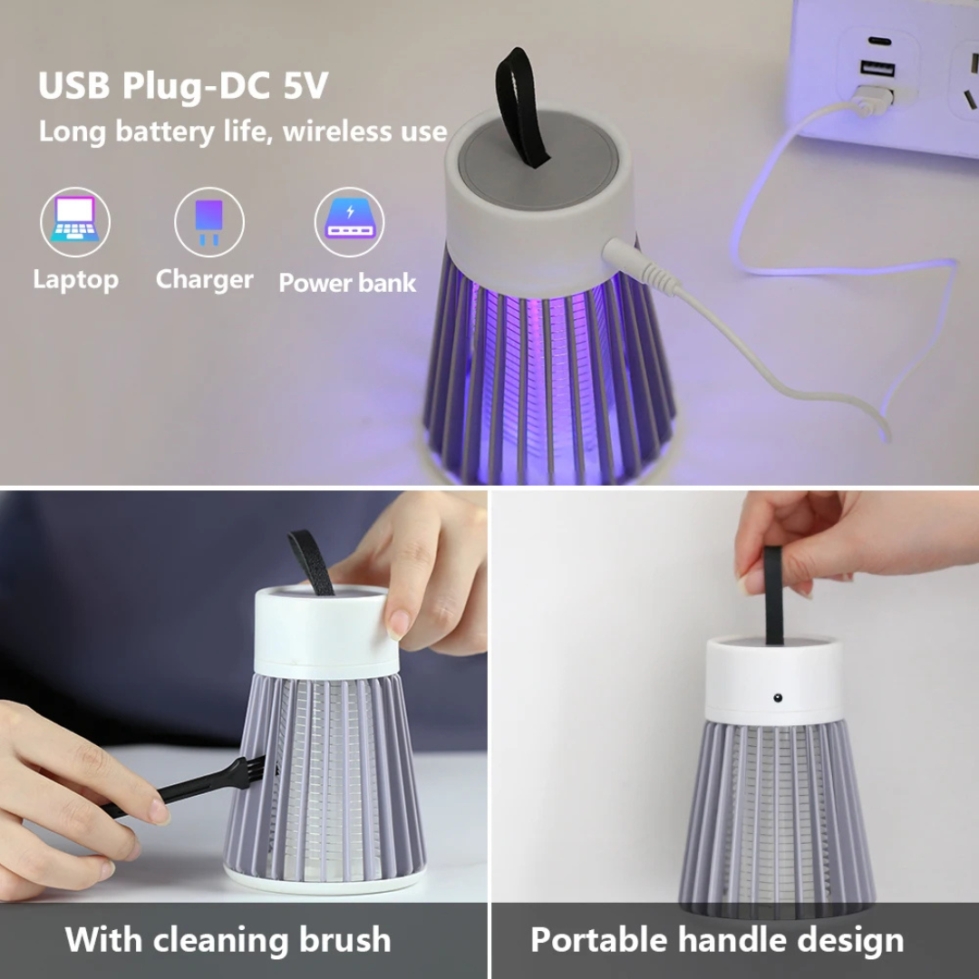 2-in-1 Electric Mosquito Zapper and LED Night Light, USB Powered Bug Killer for Indoor and Outdoor Use