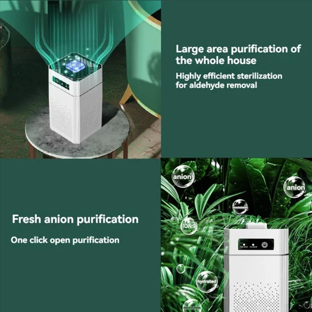 Portable Air Purifier with HEPA Filter and Aromatherapy Function, USB Powered, 18W, Replaceable Filter