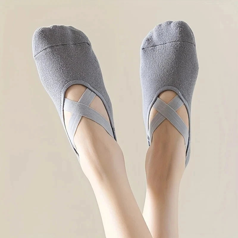 3 Pairs Yoga Pilates Socks Anti Slip Indoor Fitness Dance Socks Women's