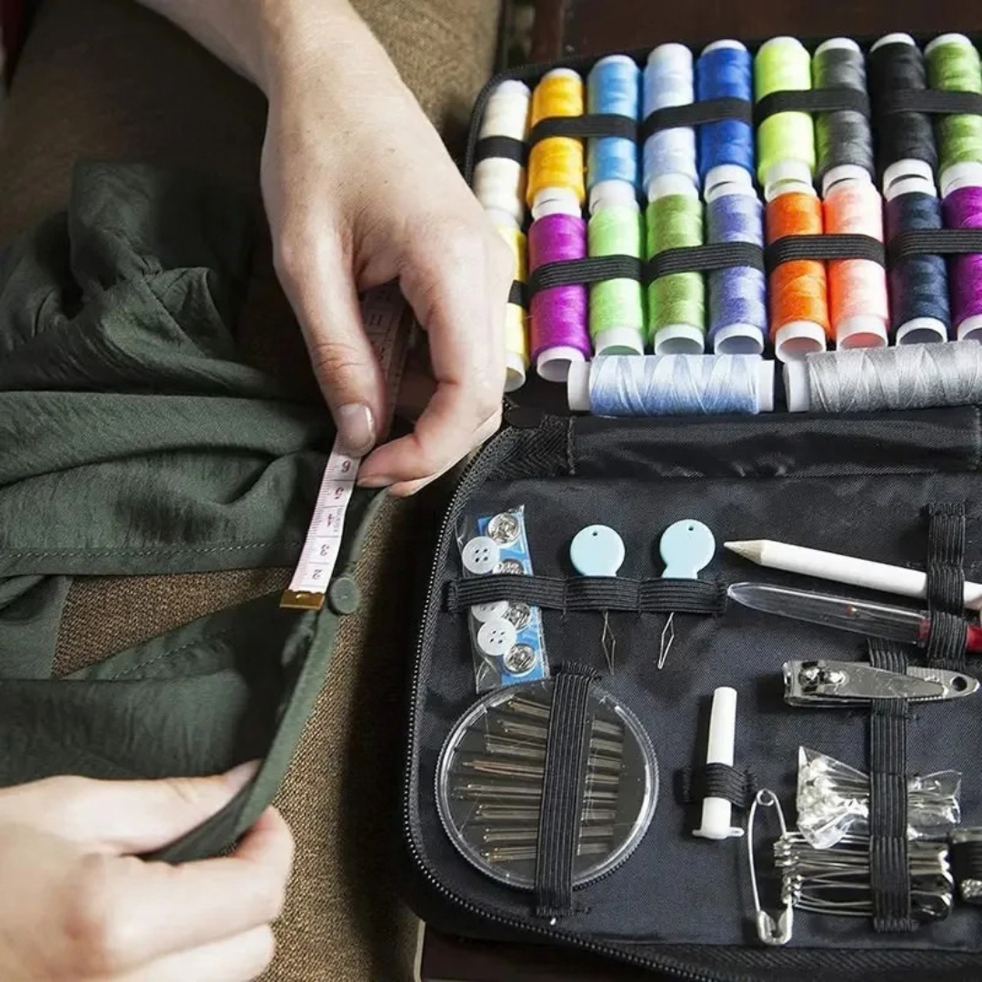 172 Piece Sewing Kit with Portable Case, Threads, Needles, Measuring Tape