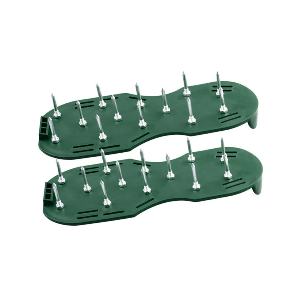 Lawn Aerator Spike Sandals with Adjustable Straps, 1 Pair, Green