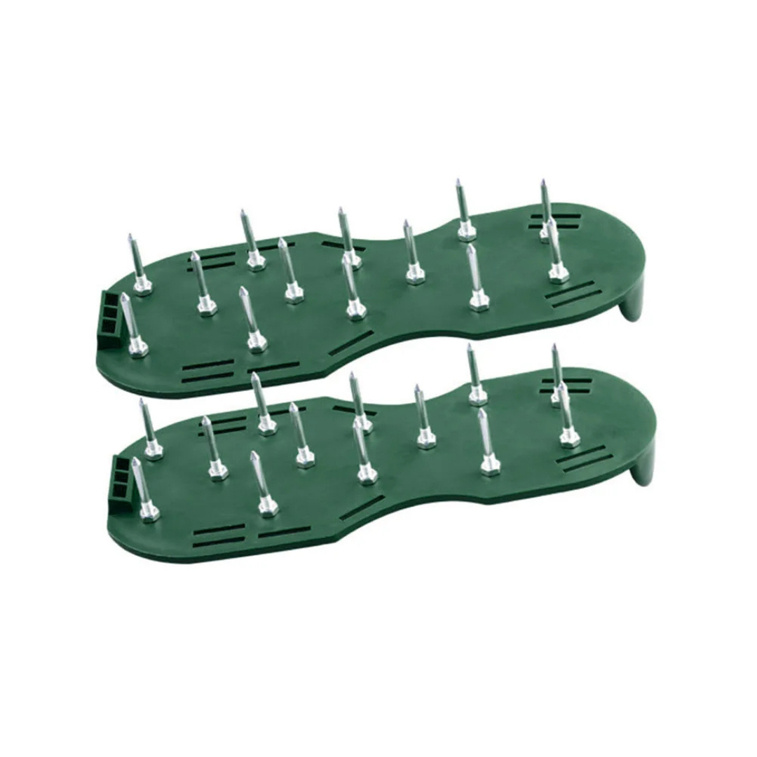 Lawn Aerator Spike Sandals with Adjustable Straps, 1 Pair, Green