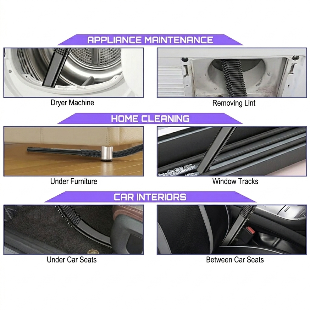 10-in-1 Cordless Vacuum Cleaner with Green LED Searchlight and HEPA Filtration, Purple