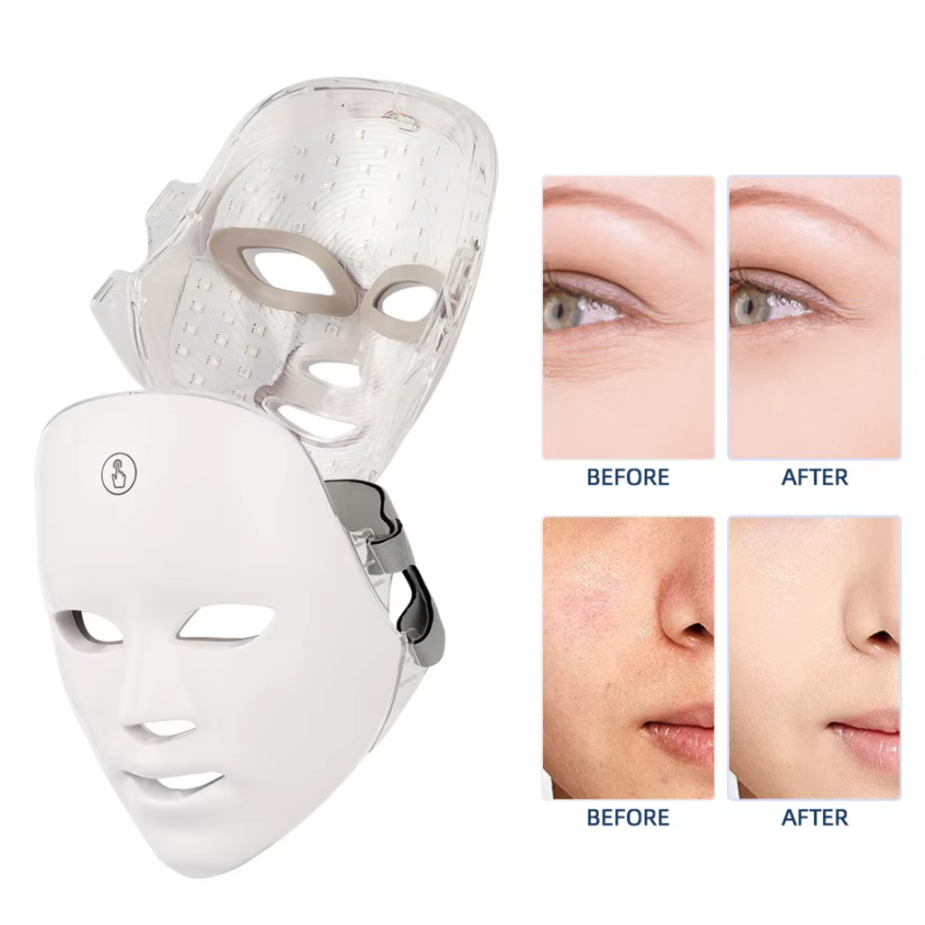 Rechargeable 7 Colour LED Face Mask with Photon Therapy for Skin Rejuvenation