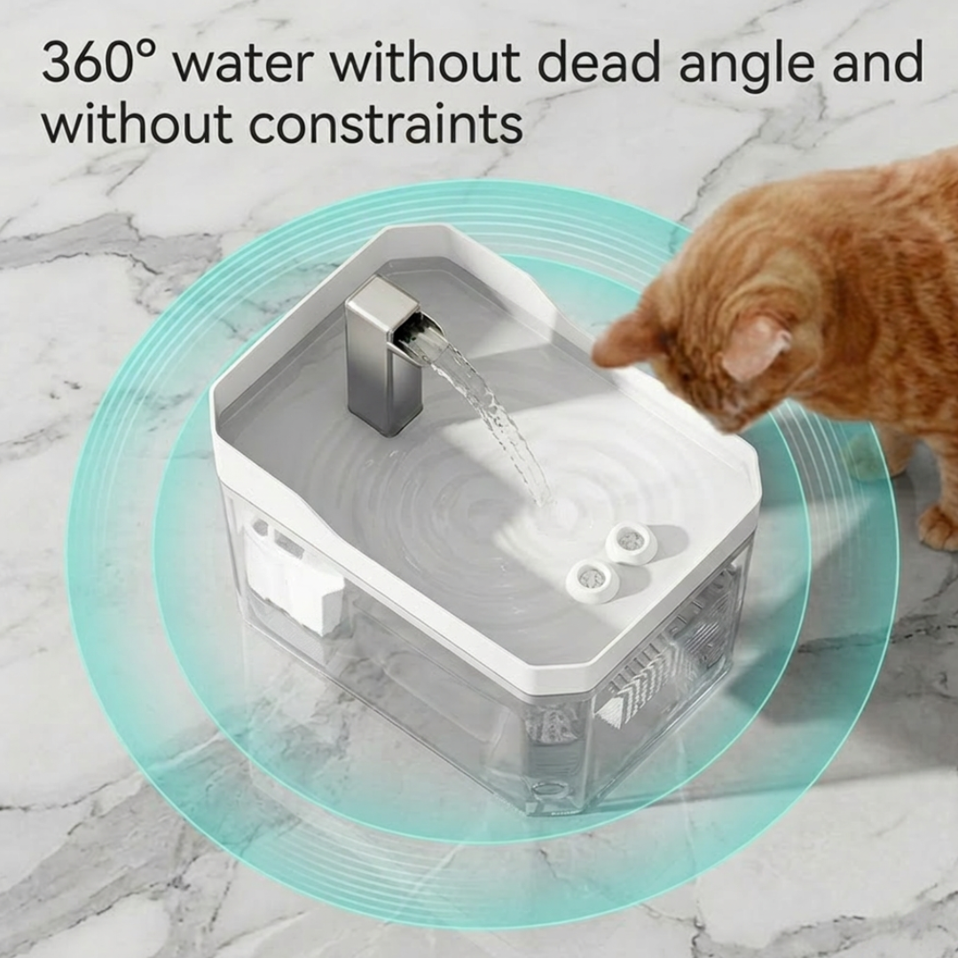 Pet Water Fountain 1.5L Transparent Electric Circulating with Filter and Silent Pump USB Powered