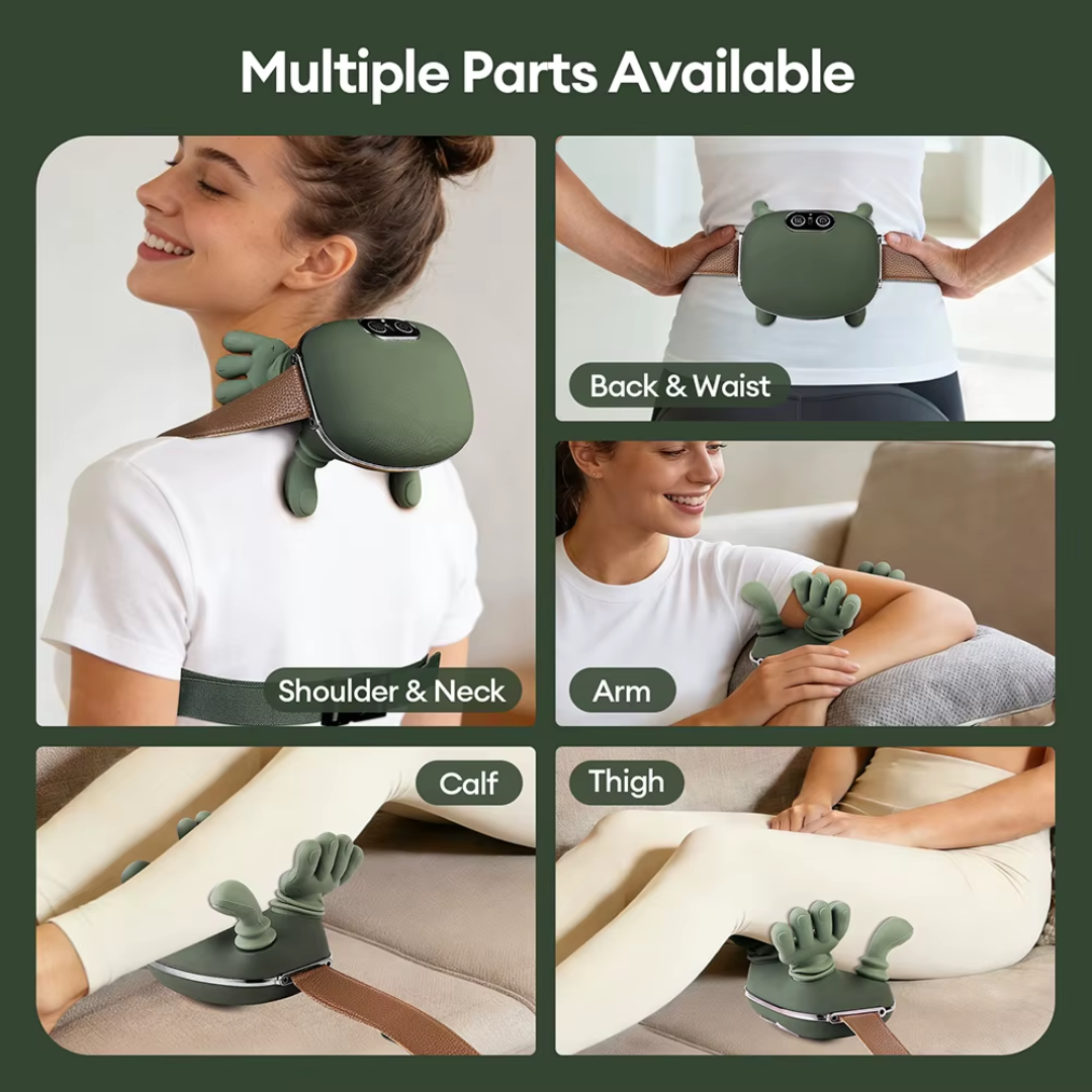 Hand-Shaped Trapezius Neck and Shoulder Massager with Heat, Rechargeable Cordless