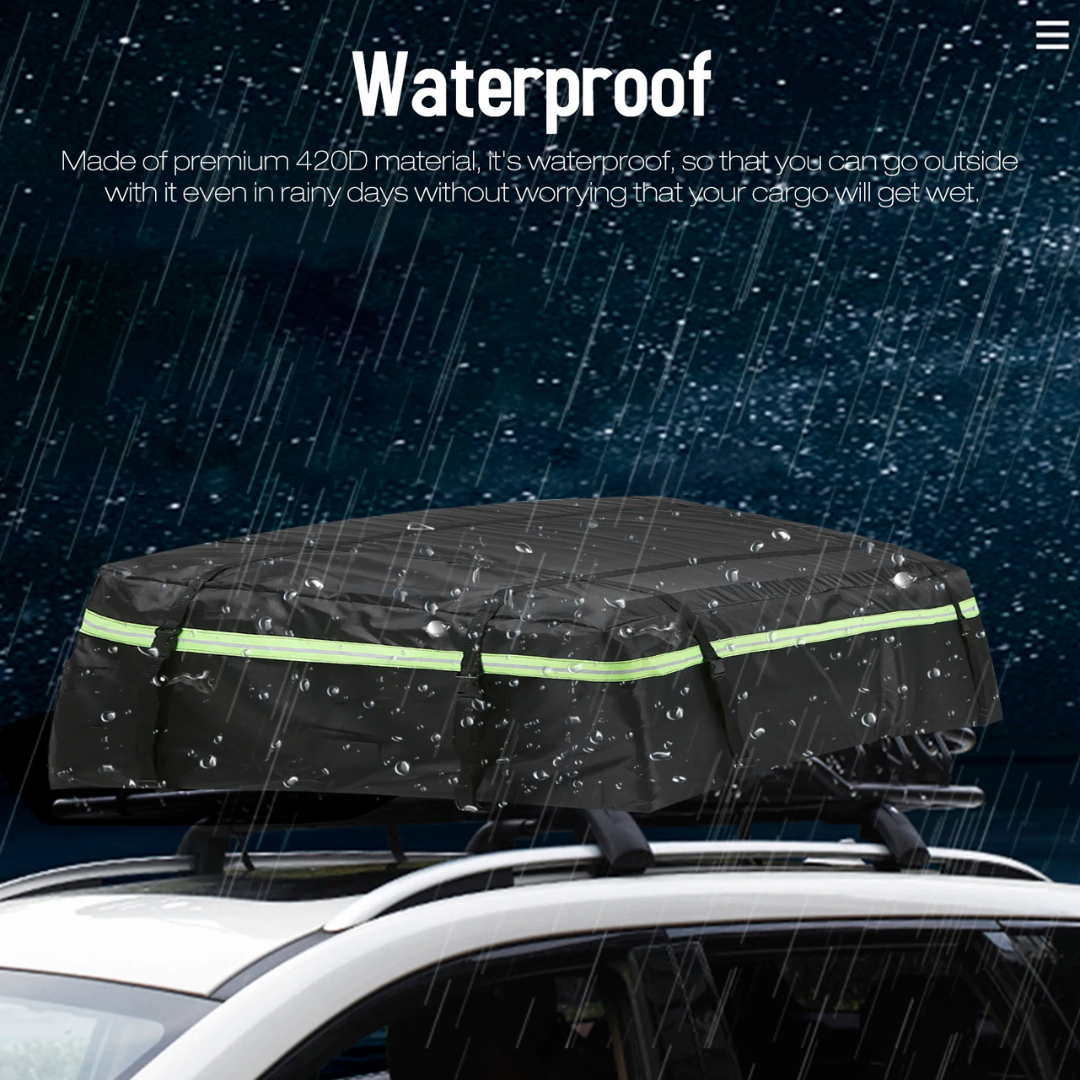 Rooftop Cargo Bag 425L, Waterproof, Heavy Duty, Roof Rack, Storage Bag, Universal Fit, Travel, Camping, Night Reflective Strip