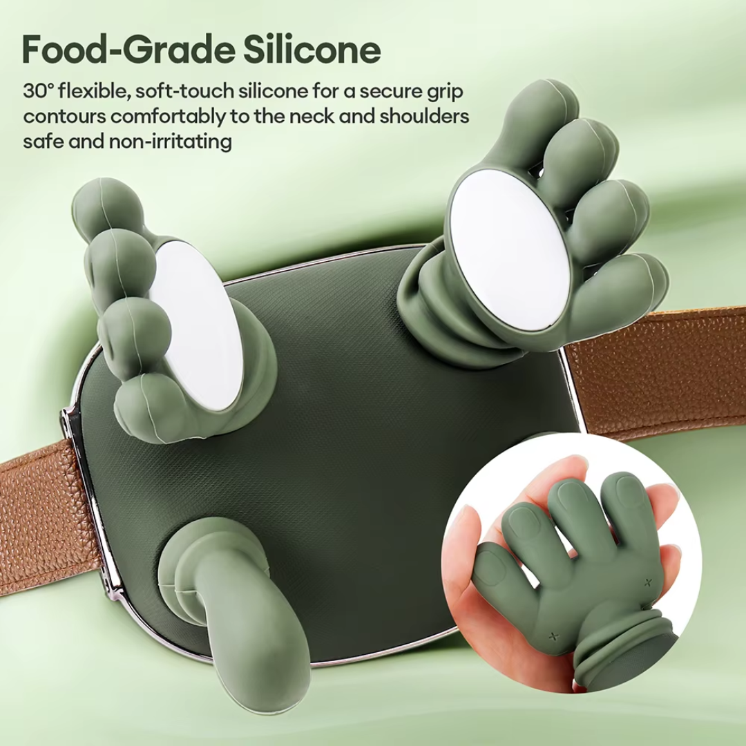 Hand-Shaped Trapezius Neck and Shoulder Massager with Heat, Rechargeable Cordless