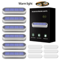 Solar Powered LED Step Lights (6 Pack), IP68 Waterproof, Auto On/Off, Screw Free, for Deck, Stairs, Garden and Patio