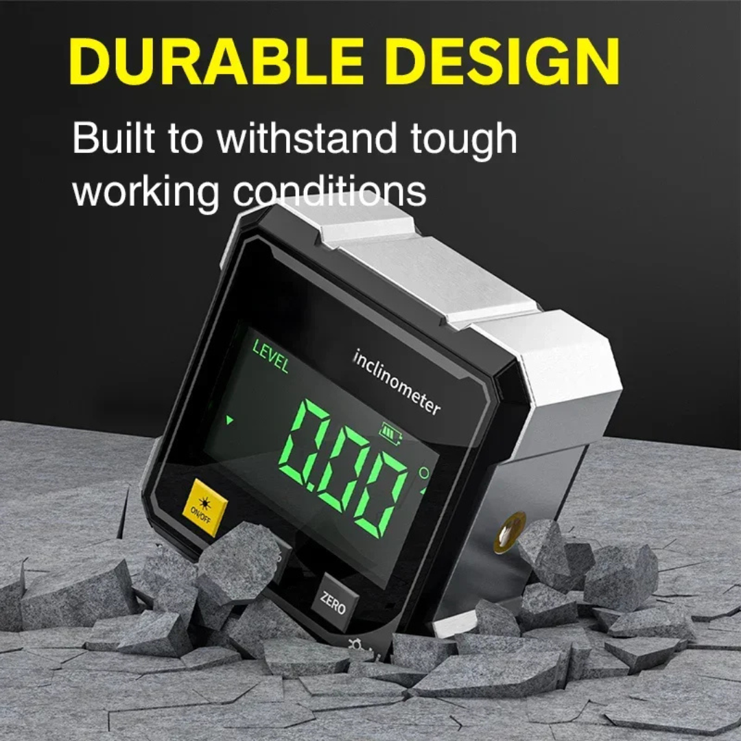 Magnetic Digital Inclinometer with Dual Laser and LCD Display, Digital Angle Gauge, Slope Measuring