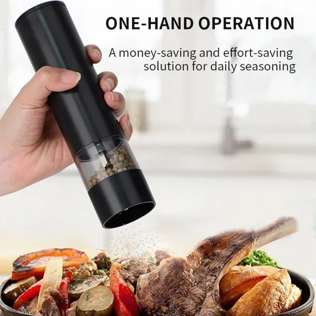 Electric Salt and Pepper Grinder Set of 2, Rechargeable USB-C, Adjustable Ceramic, Black