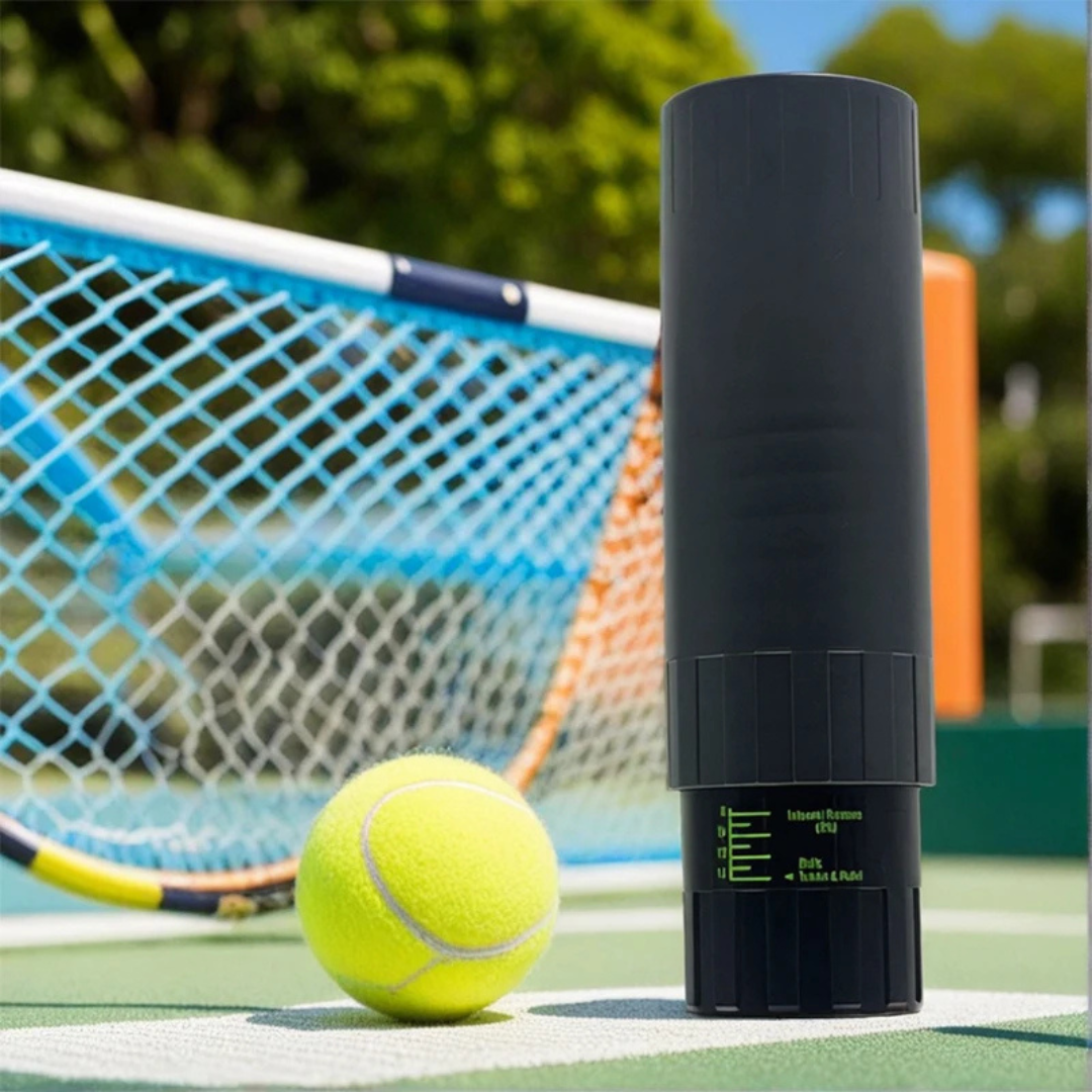 Tennis Ball Pressuriser and Storage Tube for 4 Balls, Portable Pressure Restoring Can, Green