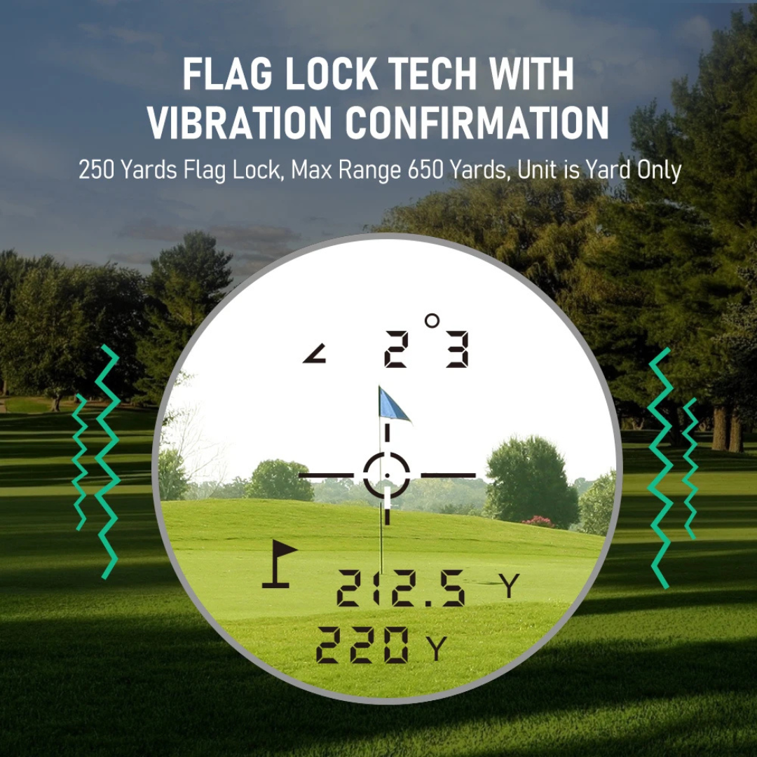 Golf Laser Rangefinder 600m with Slope Compensation, 6x Magnification and USB-C Charging, Black