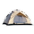Foldable Pop-Up Camping Tent 210x210cm, Instant Setup Dome Tent with Ventilation, Beige