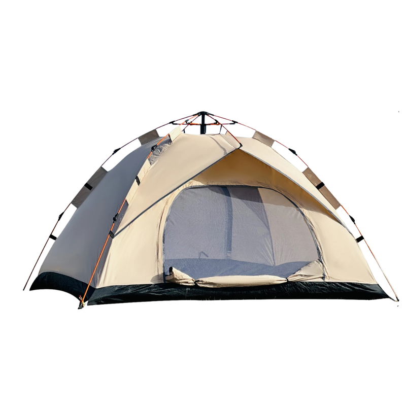 Foldable Pop-Up Camping Tent 210x210cm, Instant Setup Dome Tent with Ventilation, Beige