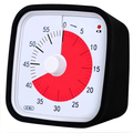 60 Minute Visual Analogue Timer with Alarm and Protective Case, Black, Pomodoro