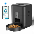 Automatic WiFi Pet Feeder with Programmable Meal Scheduler, Smart Cat Dog Food Dispenser, 2L, Black