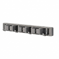 Wall Mounted Mop and Broom Holder Rack with 4 Hooks, Space Aluminium, Grey