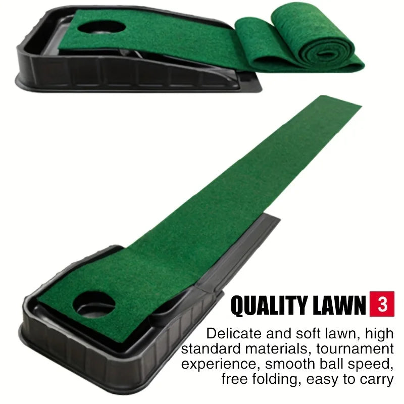 Golf Putting Mat Indoor Practice Green with Automatic Ball Return
