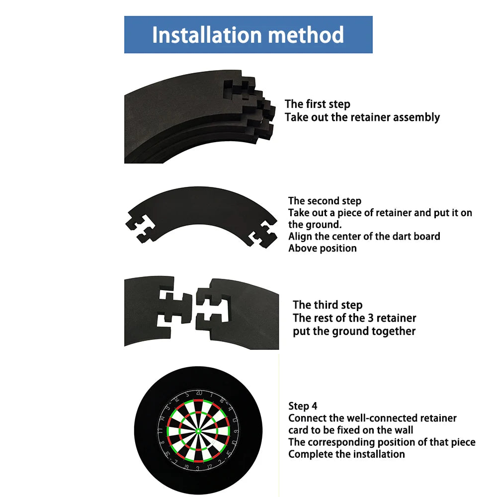 EVA Dartboard Surround Ring Lightweight Removable Wall Backboard Protection Ring