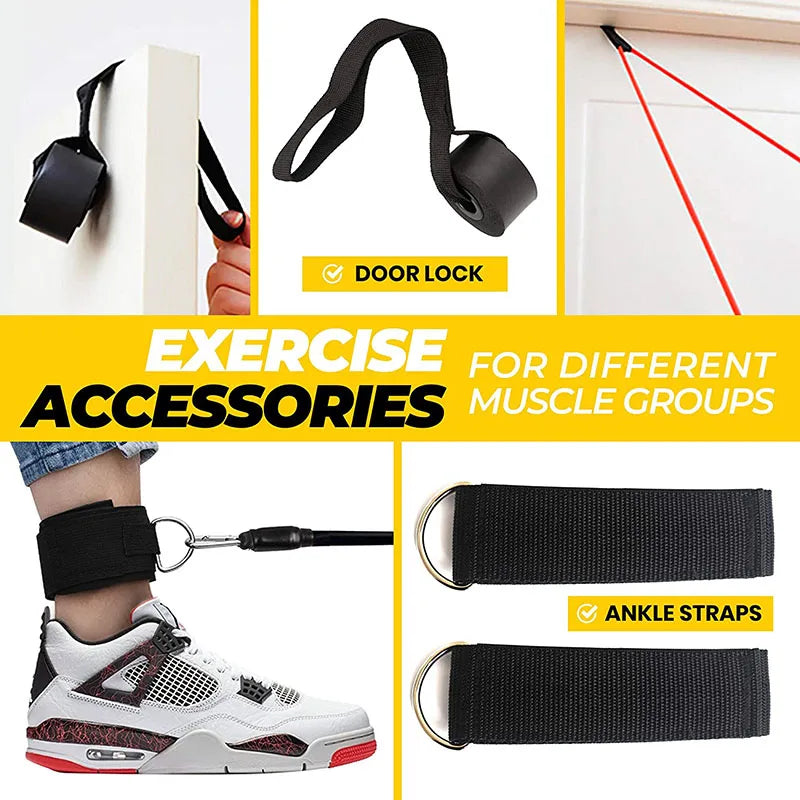 11 Piece Resistance Bands Set - Portable Fitness Exercise Kit