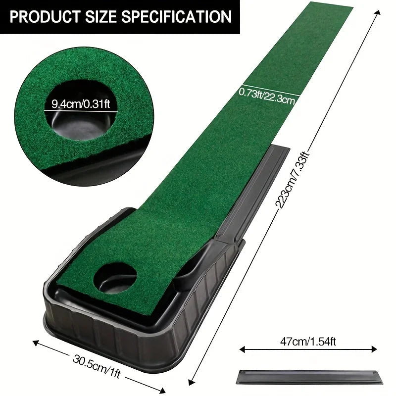 Golf Putting Mat Indoor Practice Green with Automatic Ball Return