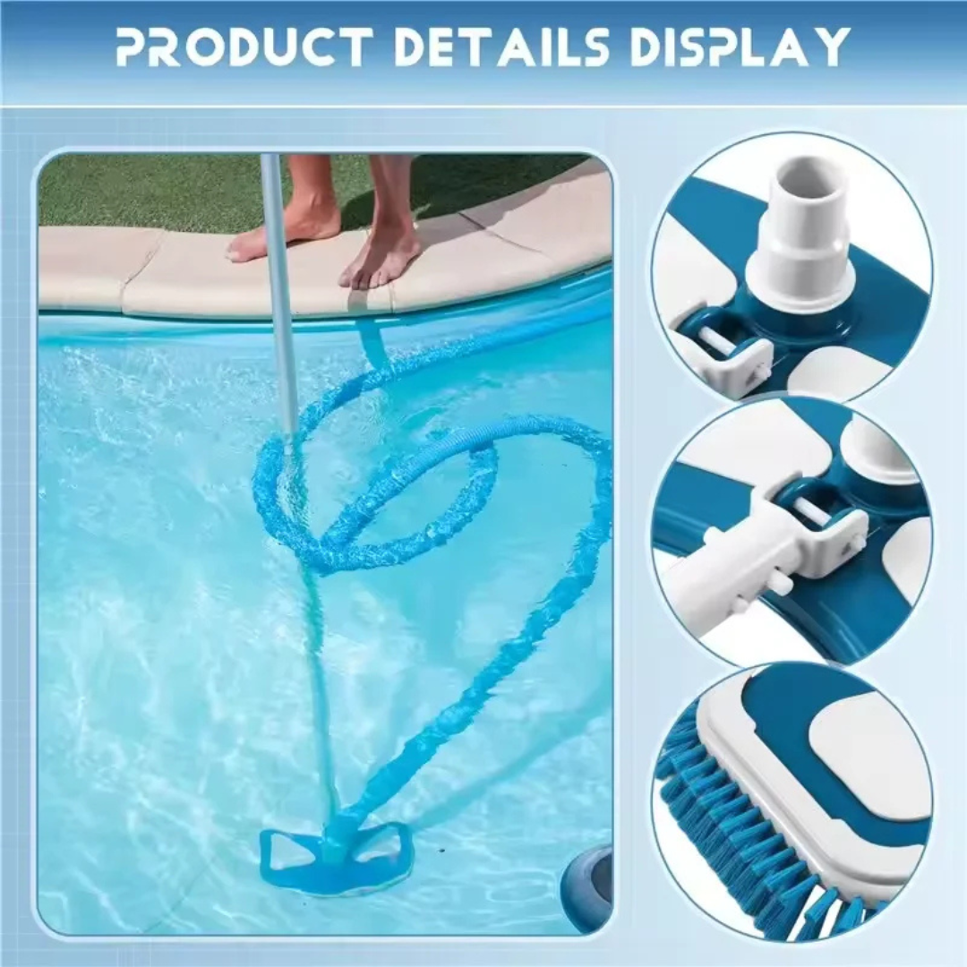 Pool Vacuum Head with Side Brushes and Swivel Connection