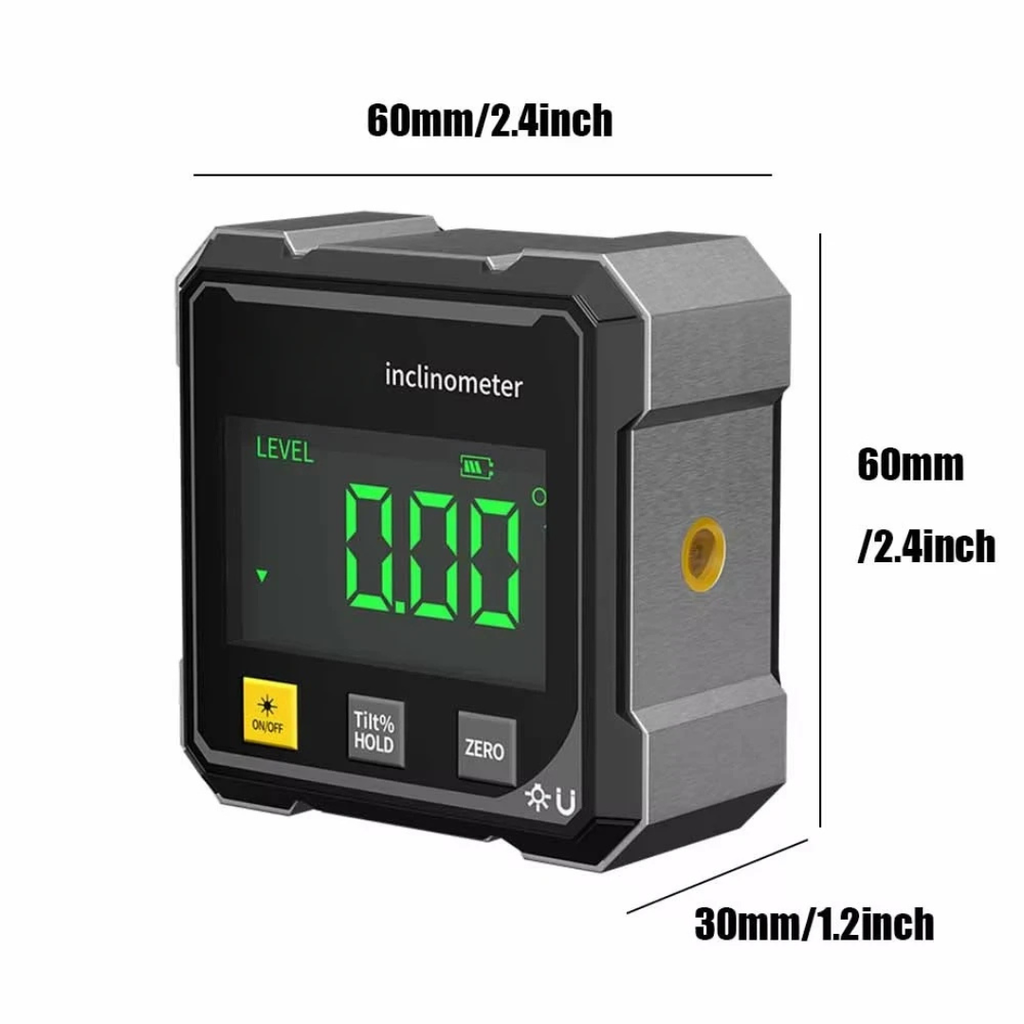 Magnetic Digital Inclinometer with Dual Laser and LCD Display, Digital Angle Gauge, Slope Measuring