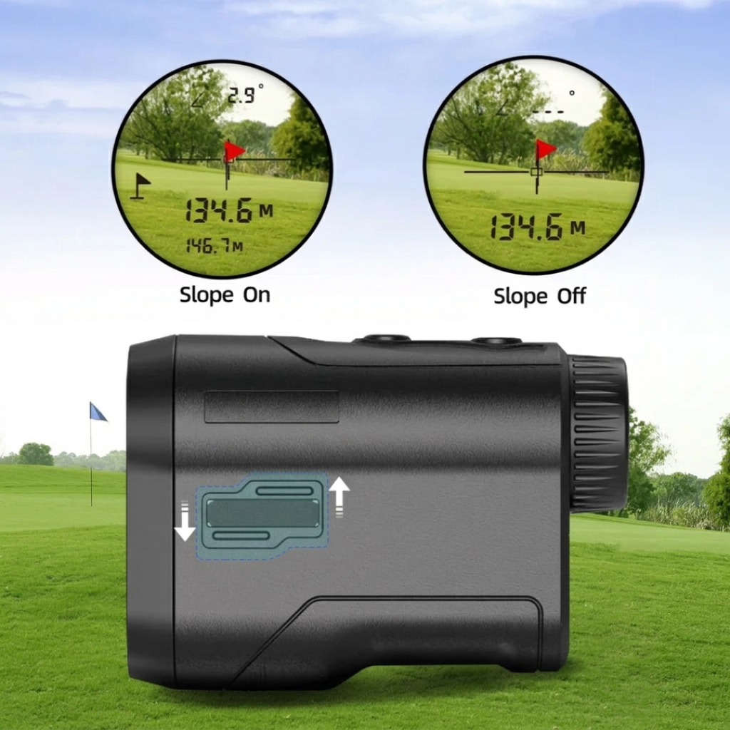 Golf Laser Rangefinder 600m with Slope Compensation, 6x Magnification and USB-C Charging, Black