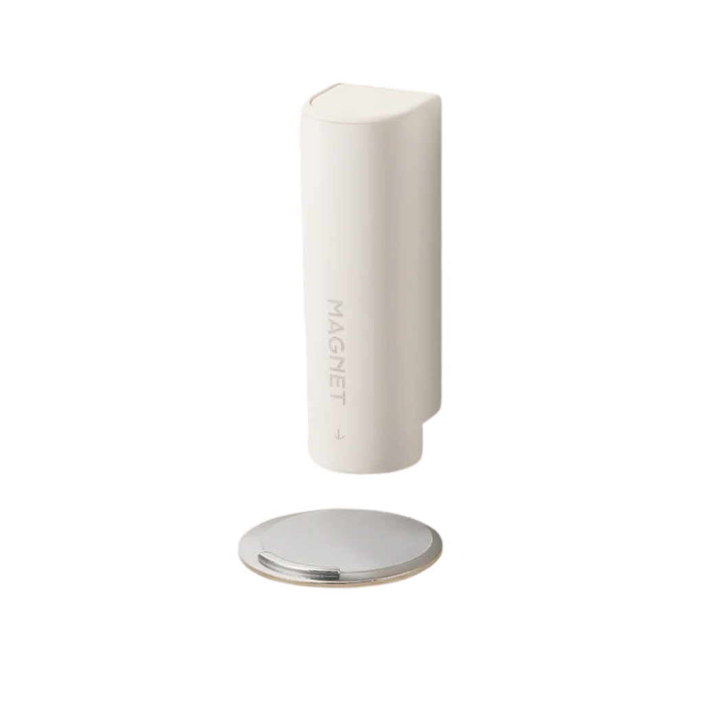 Magnetic Door Stop, Floor Mount, No-Drill Self-Adhesive, Minimalist, Beige
