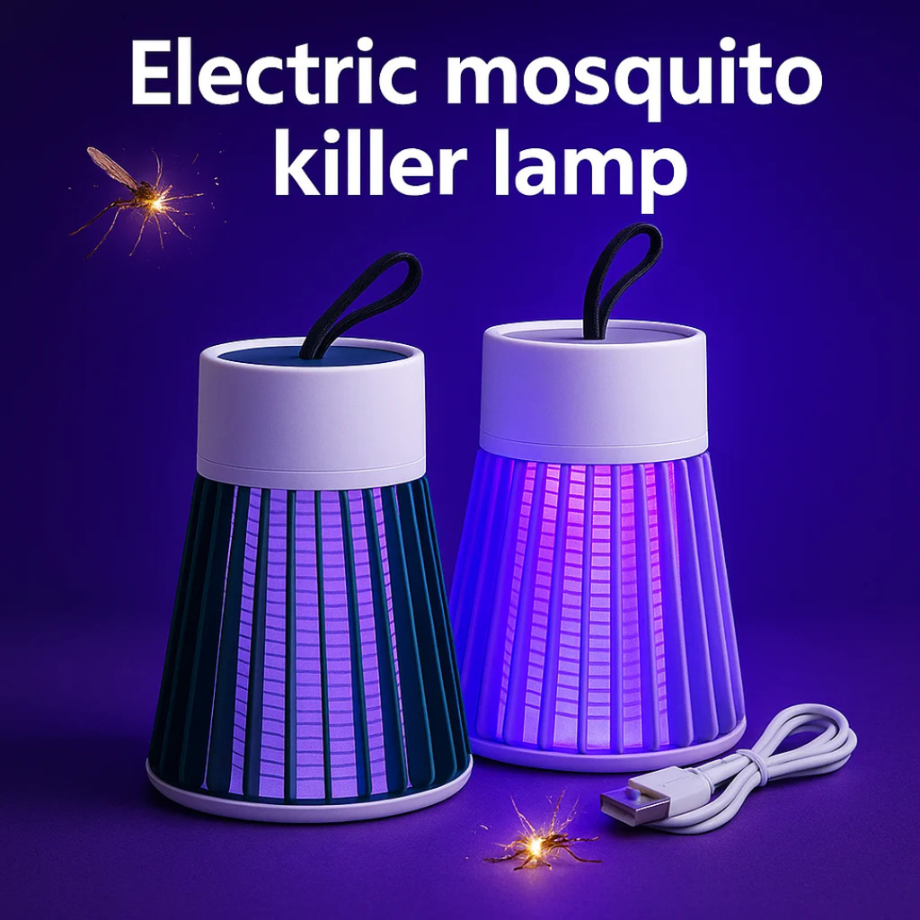 2-in-1 Electric Mosquito Zapper and LED Night Light, USB Powered Bug Killer for Indoor and Outdoor Use
