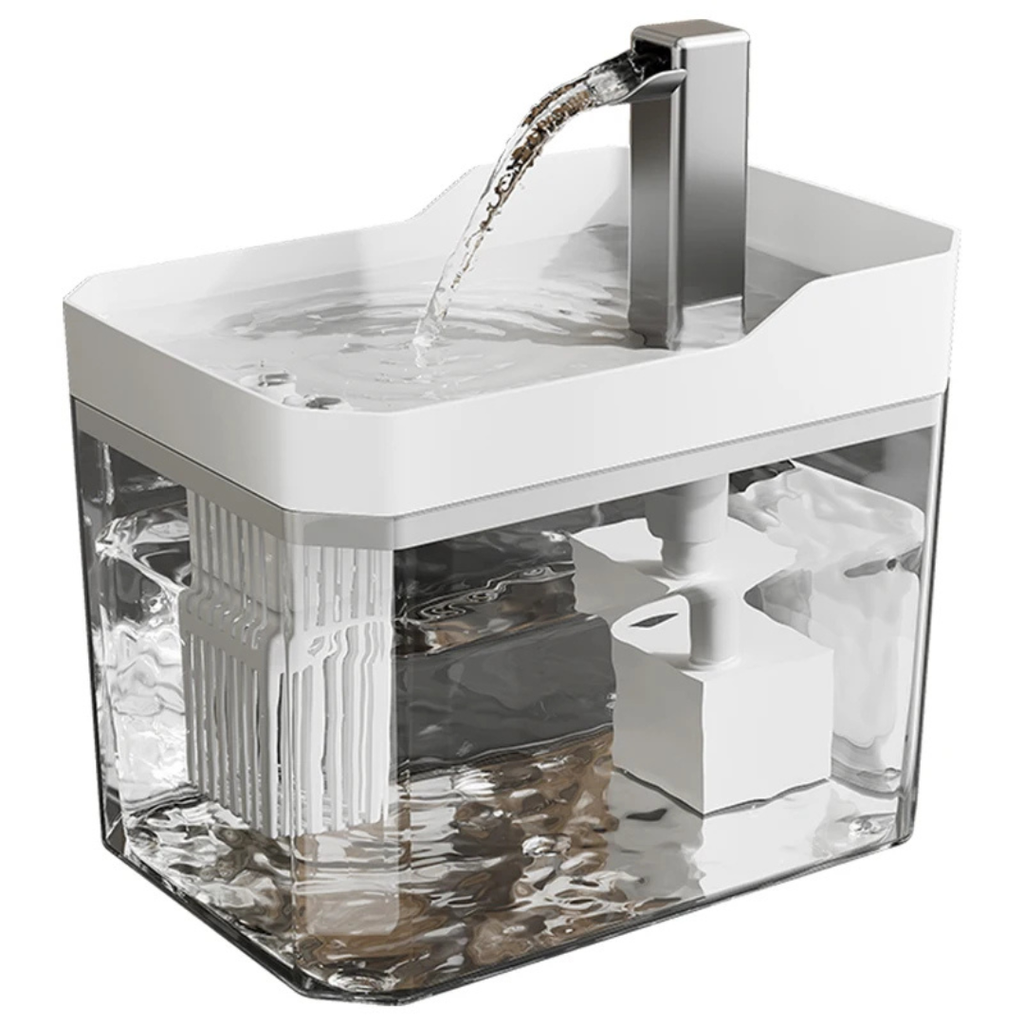 Pet Water Fountain 1.5L Transparent Electric Circulating with Filter and Silent Pump USB Powered