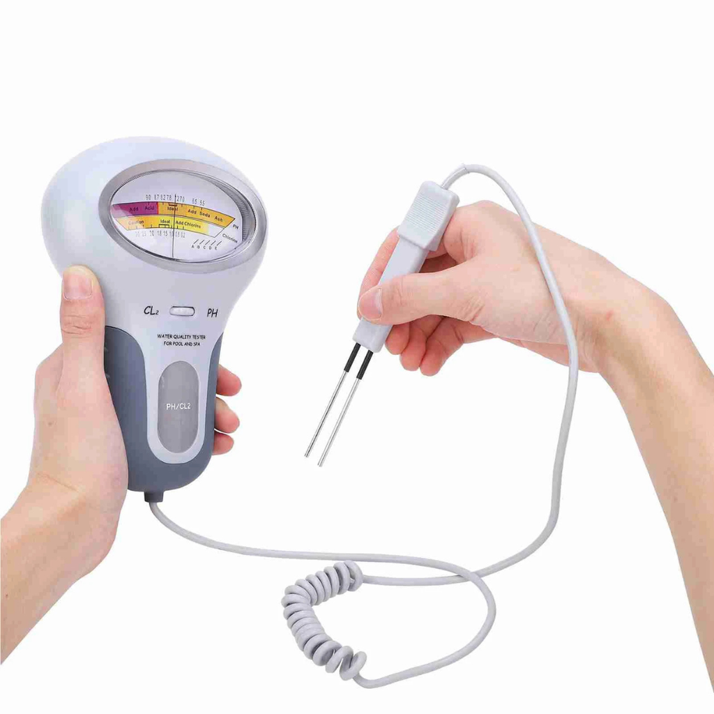 Pool and Spa Water Quality Tester pH and Chlorine Level Meter with Probe and Analog Display