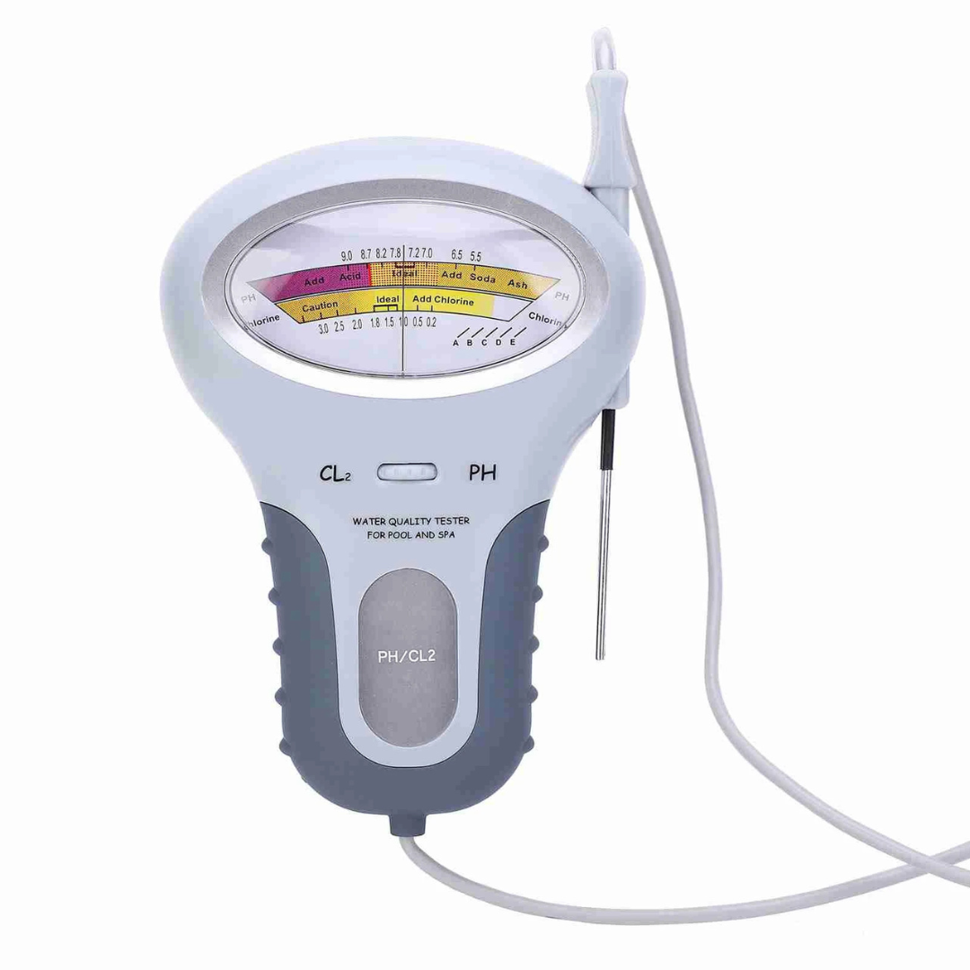 Pool and Spa Water Quality Tester pH and Chlorine Level Meter with Probe and Analog Display