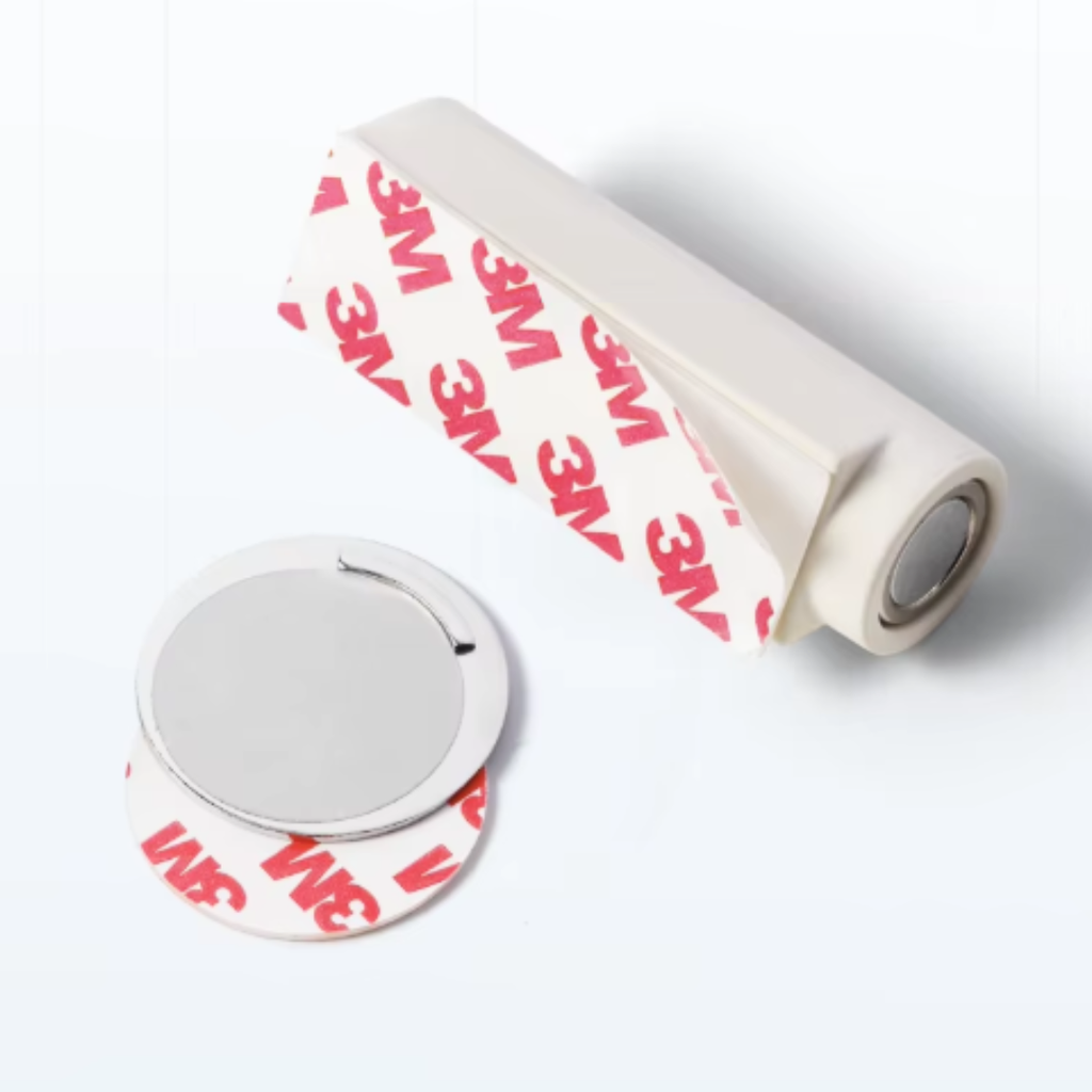 Magnetic Door Stop, Floor Mount, No-Drill Self-Adhesive, Minimalist, Beige