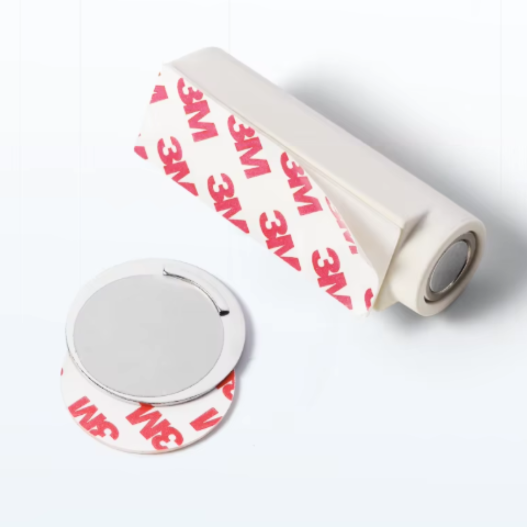 Magnetic Door Stop, Floor Mount, No-Drill Self-Adhesive, Minimalist, Beige