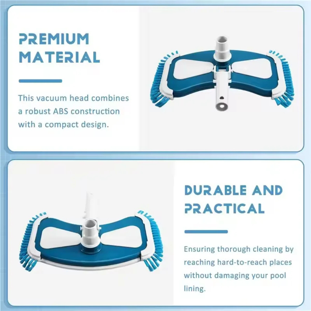 Pool Vacuum Head with Side Brushes and Swivel Connection