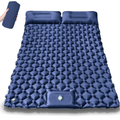 Double Inflatable Camping Mat with Pillows, Built-In Pump, Waterproof, 5cm Thick, 200x120cm, Dark Blue