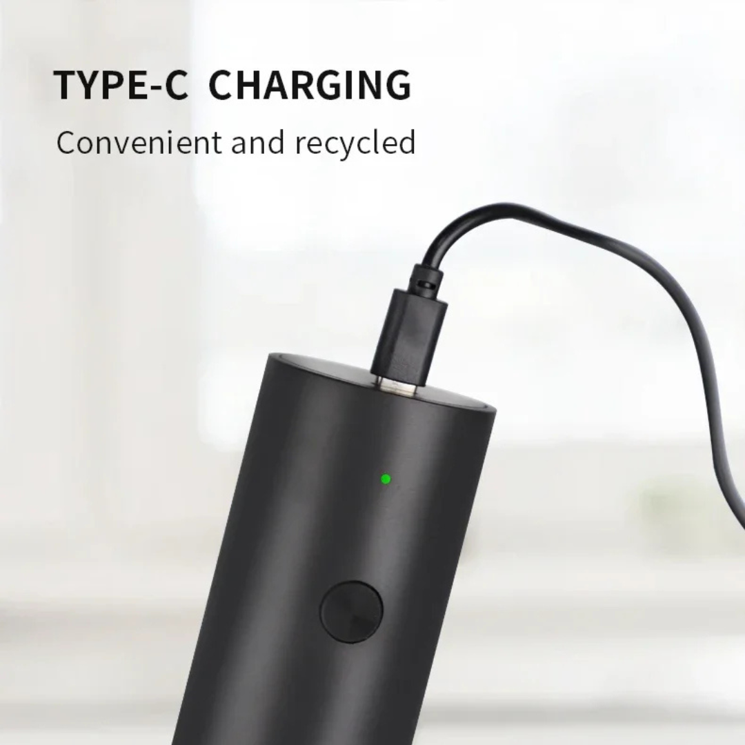 Electric Salt and Pepper Grinder Set of 2, Rechargeable USB-C, Adjustable Ceramic, Black
