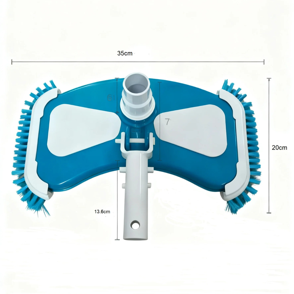 Pool Vacuum Head with Side Brushes and Swivel Connection