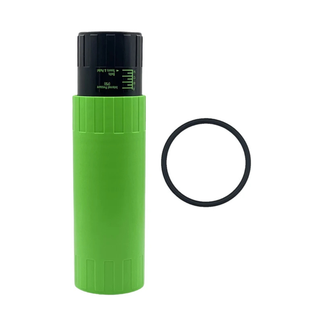 Tennis Ball Pressuriser and Storage Tube for 4 Balls, Portable Pressure Restoring Can, Green